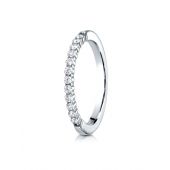 14k White Gold 2mm high polish Shared Prong 12 Stone Diamond Ring (0.24)ctw