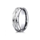 Cobaltchrome 7mm Comfort-Fit Satin-Finished Beveled Edge Design Ring