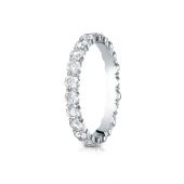 14k White Gold 3mm high polish Shared Prong  Diamond Eternity Ring