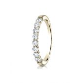 14k Yellow Gold 3mm high polish Shared Prong 8 Stone Diamond Ring (0.48)ctw