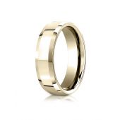 14k Yellow Gold 6mm Comfort-Fit High Polished Carved Design Band