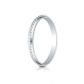 14k White Gold 2mm High Polished Rope Center Design Band