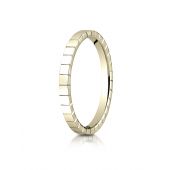 14k Yellow Gold 2mm High Polished Carved Design Band
