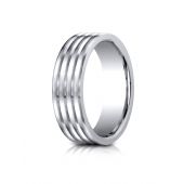 Cobaltchrome 7.0mm Comfort-Fit  Satin-Finished 4-Roll Design Ring