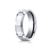 Cobaltchrome 7mm Comfort-Fit High Polished Beveled Edge Design Ring
