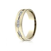 14k Yellow Gold 6mm Comfort-Fit Etched Channel Set 9-Stone Diamond  Ring (.18ct)