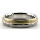 14K Gold Two Tone 5mm Wedding Bands Rings Comfort Fit 221