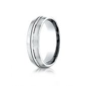 Palladium 6mm Comfort-Fit Satin-Finished with High Polished CenterCut Carved Design Band