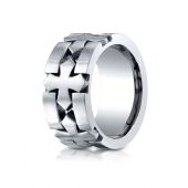 Cobaltchrome 10mm Comfort-Fit Satin-Finished Celtic Cross Design Ring