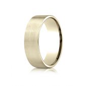 18k Yellow Gold 7mm Comfort-Fit Satin-Finished Carved Design Band