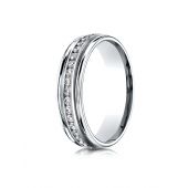 18k White Gold 6mm Comfort-Fit Channel Set  Diamond Eternity Ring.