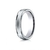 Palladium 4mm Comfort-Fit Satin-Finished High Polished Round Edge Carved Design Band