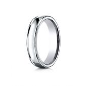 18k White Gold 4mm Comfort-Fit Satin-Finished high polish finish round edge Design band