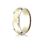 10k Yellow Gold 7mm Comfort-Fit High Polished Carved Design Band