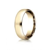 14 Karat Yellow Gold 6.5mm Comfort-Fit Drop Edge High Polish Design Band