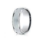 Palladium 8mm Comfort-Fit  multi milgrain center high polish round edge Design band