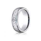 Cobaltchrome 7mm Comfort-Fit Hammered-Finished Design Ring