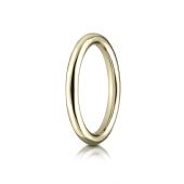 14k Yellow Gold 2.5mm Comfort-Fit High Polished Round Carved Design Band
