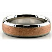 18K Gold Two Tone Stone Rose 6mm Wedding Bands 219