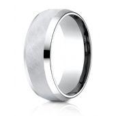 Cobaltchrome 8mm Comfort-Fit Beveled Edge Diagonal Satin Finish Design Ring