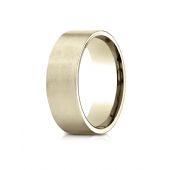 14k Yellow Gold 8mm Comfort-Fit Satin-Finished Carved Design Band