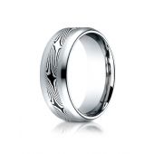 Cobaltchrome 8.0 Comfort-Fit Satin-Mokume Design Ring