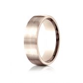 14k Rose Gold 7.5mm Comfort-Fit  Satin Finish Design Band