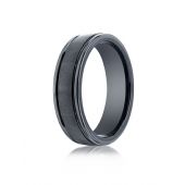 Ceramic 6mm Comfort-Fit Satin-Finished Round Edge Design Ring