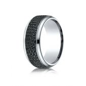 Cobaltchrome 8mm Comfort Fit Ring with Blackcarbon fiber Inlay