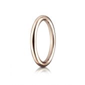 14k Rose Gold 2.5mm Comfort-Fit High Polished Round Carved Design Band