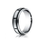 Cobaltchrome 7mm Comfort-Fit Satin-Finished Round Edge Blackened Sectional Design Ring