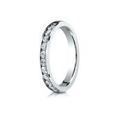 Platinum 3mm High Polished Channel Set 12-Stone Diamond Ring (.48ct)