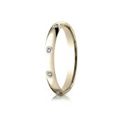 18k Yellow Gold 3mm  Comfort-Fit Burnish Set 8-Stone Diamond Eternity Ring (.16ct)