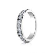 Platinum 4mm High Polished Channel Set 12-Stone Diamond Ring (.72ct)