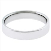 14k White Gold 3mm Flat Wedding Band Medium Weight