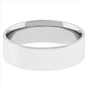 14k White Gold 5mm Flat Wedding Band Medium Weight