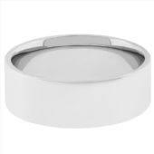 14k White Gold 6mm Flat Wedding Band Medium Weight