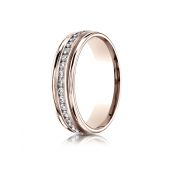 14k Rose Gold 6mm Comfort-Fit Channel Set  Diamond Eternity Ring.