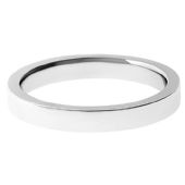 14k White Gold 3mm Flat Comfort Fit Wedding Band Heavy Weight