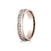 14k Rose Gold 4mm Comfort-Fit Channel Set  Diamond Eternity Ring.