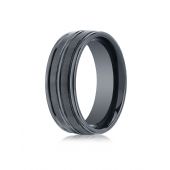 Ceramic 8mm Comfort-Fit Satin-Finished High Polished Center & Round Edge Design Ring