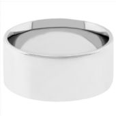 14k White Gold 8mm Flat Wedding Band Medium Weight