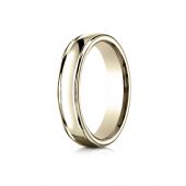 18k Yellow Gold 4mm Comfort-Fit Satin-Finished high polish finish round edge Design band