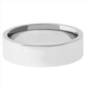 14k White Gold 5mm Comfort Fit Flat Wedding Band Heavy Weight