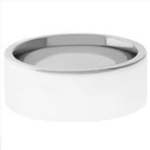 14k White Gold 6mm Comfort Fit Flat Wedding Band Heavy Weight