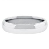 18k White Gold 5mm Comfort Fit Dome Wedding Band Heavy Weight
