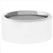 14k White Gold 8mm Comfort Fit Flat Wedding Band Heavy Weight