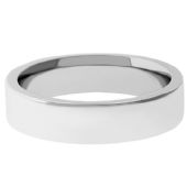 18k White Gold 4mm Flat Wedding Band Heavy Weight