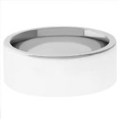 18k White Gold 6mm Flat Wedding Band Heavy Weight