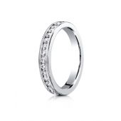 18K White Gold 3mm Channel Set  Eternity Ring with Milgrain.